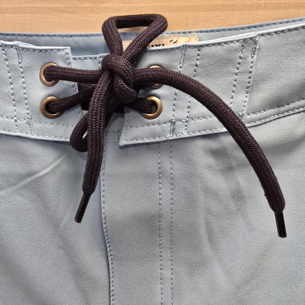 {33/M} J. Crew Flex Swimwear Colorblock Swim Trunks Boardshorts Blue Navy Green - Picture 3 of 8
